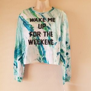 ❣Freeze Tie Dye Crop Top Long Sleeve Tee NWT❣